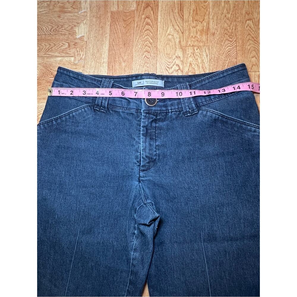 Lee Platinum Label Naturally Slimming Dark Wash Wide Leg Denim Capris 6 Petite - Picture 2 of 4